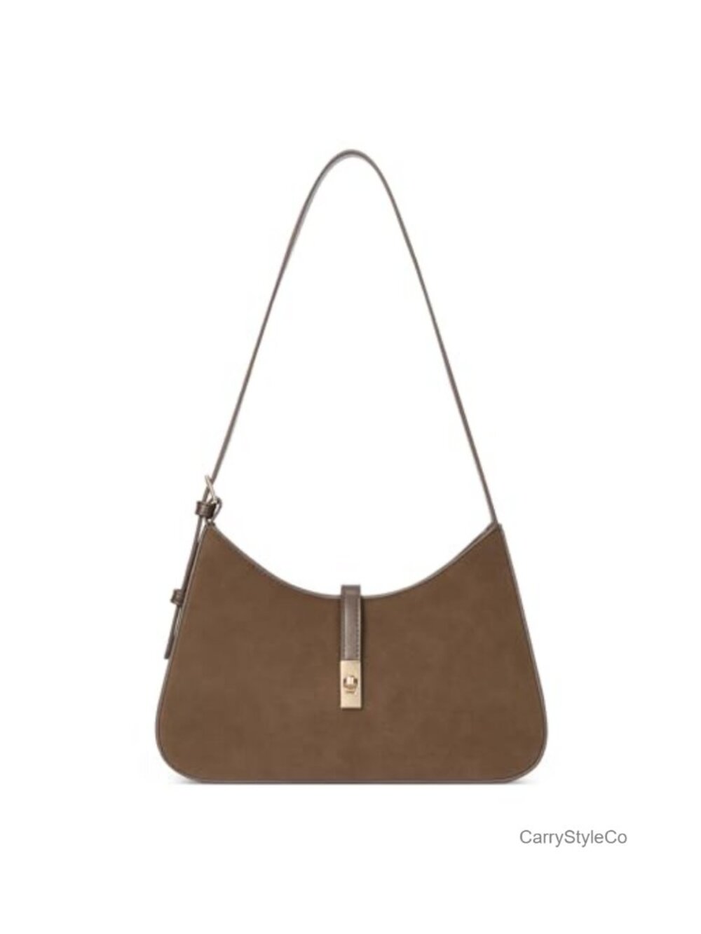 Suede Shoulder Bag Small Vegan Leather Purse Crescent Hobo Handbag